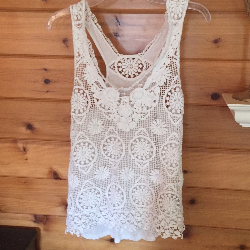 Woven lacy tank